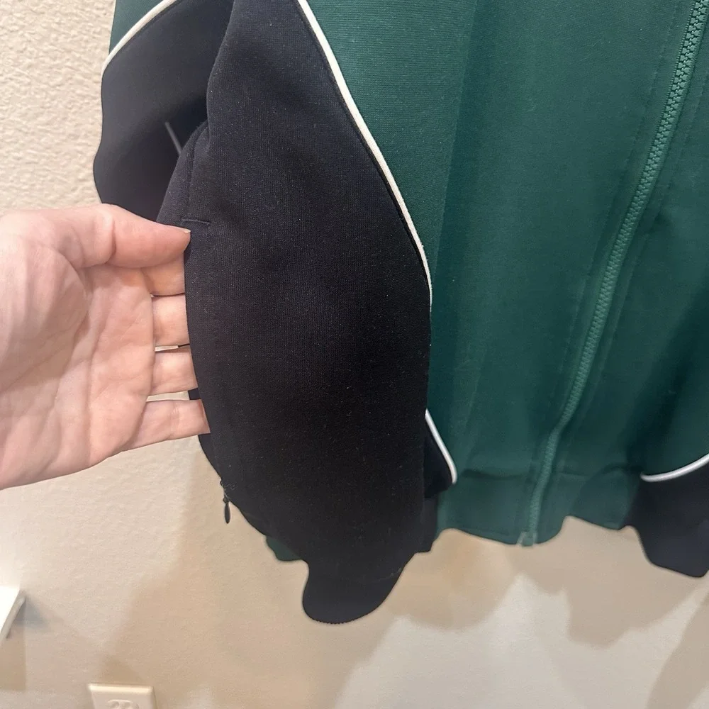 Vtg Adidas Jacket Mens M Green Soccer Long Sleeve Full Zip Athletic Sport